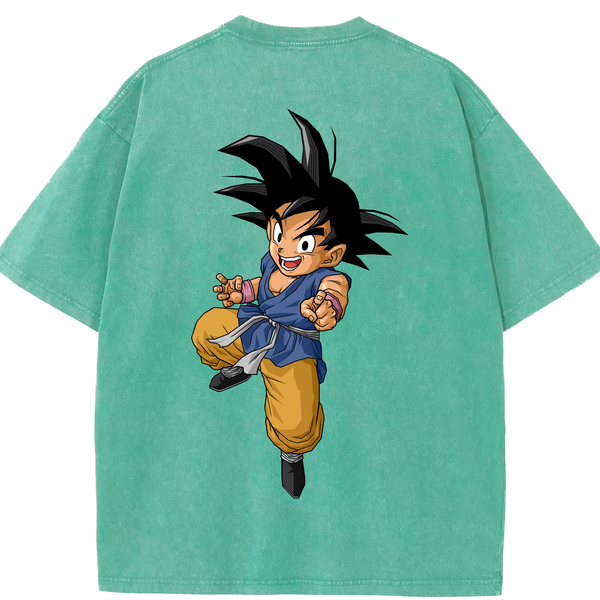 （画像用） ドラゴンボール 孫悟空（そん ごくう）Son Goku カカロット DRAGON BALL Kakarotto 綿100% ヴィンテージ風 半袖Tシャツ（背面プリント）